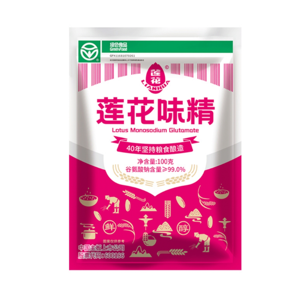 莲花味精100g/袋家用绿色调味料炒菜颗粒非鸡精调料食物经典袋装